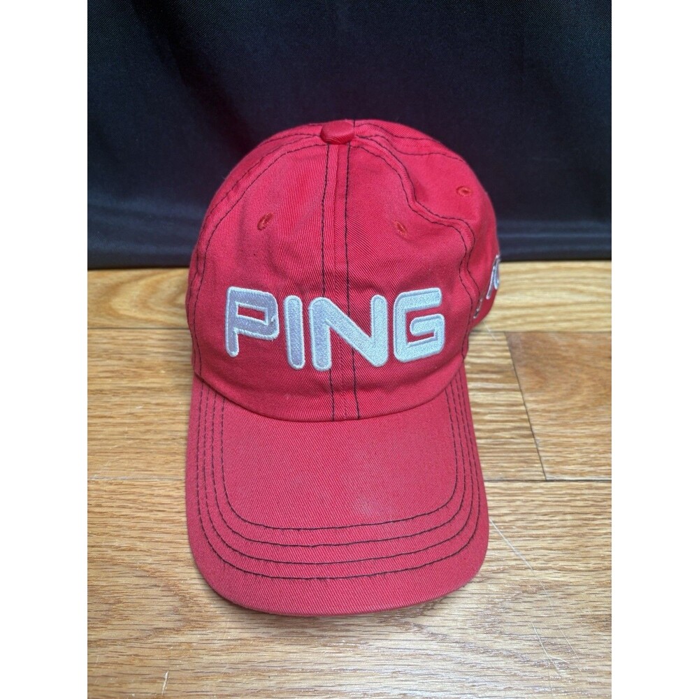 PING Red G10 Golf Hat Cap Strapback Adjustable OSFM Cotton